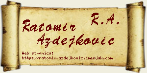 Ratomir Azdejković vizit kartica